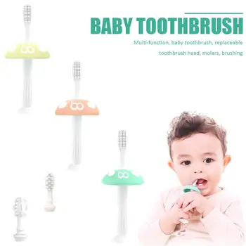 

Baby Toothbrush 0-3 Year Old Silicone Soft Hair Training Toothbrush Baby Children's Teeth Gel Children's Milk Toothbrush Set Bab