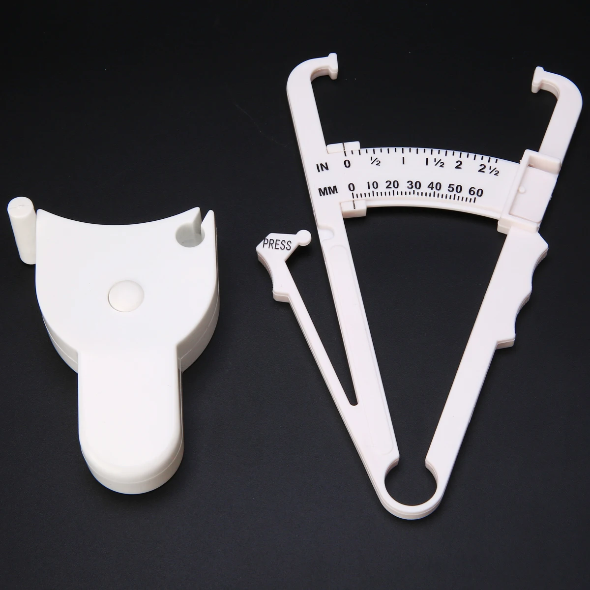 2Pcs/Set White PVC Body Fat Caliper Measuring Tape Tester Lightweight Fitness Lose Weight Equipmnet For Body Building 2Pcs/Set White PVC Body Fat Caliper Measuring Tape Tester Lightweight Fitness Lose Weight Equipmnet For Body Building