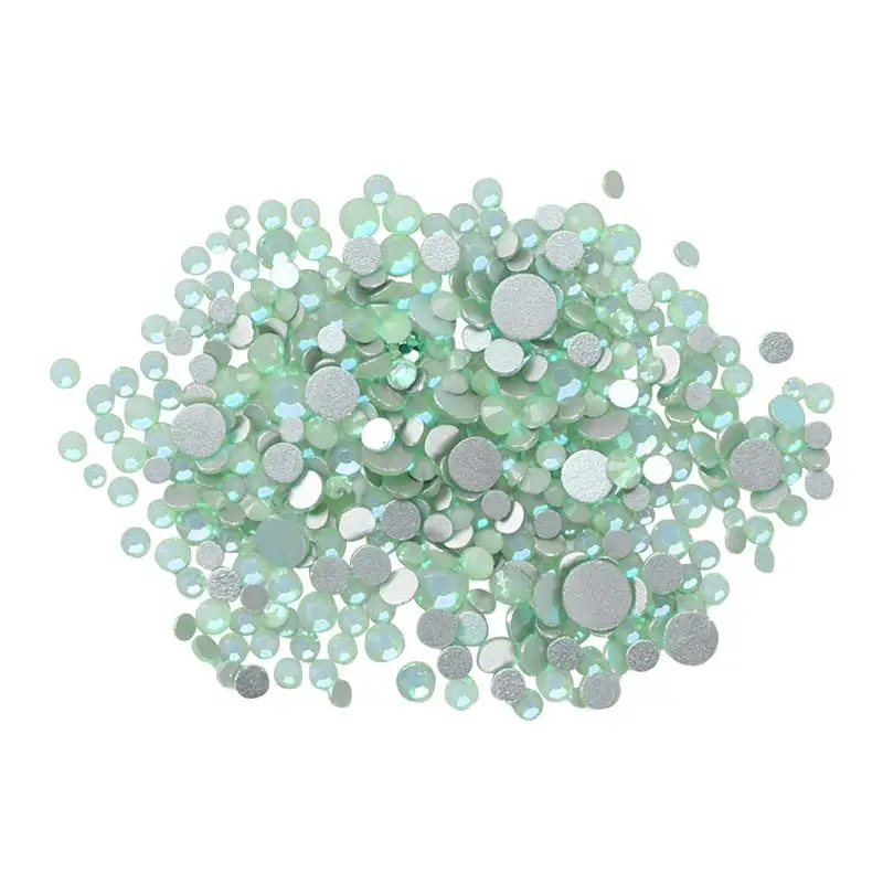 

Artificial Crystal Glass Round Beads Multi-size Flat Back AB Crystals Charms for Nails Decoration Makeup Clothes Shoe(Green)