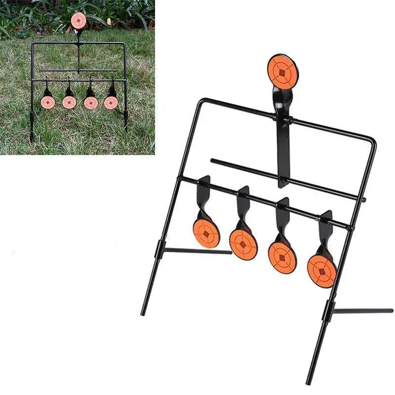 

Metal Resetting Shooting Target Paddle Wind Chime Style Target for Outdoor Shooting Training (Black)