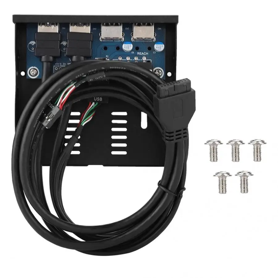 3 5-дюймовый 19PIN/9 Pin высокоскоростной USB3.0 + USB2.0 4-портовый дисковод Передняя панель
