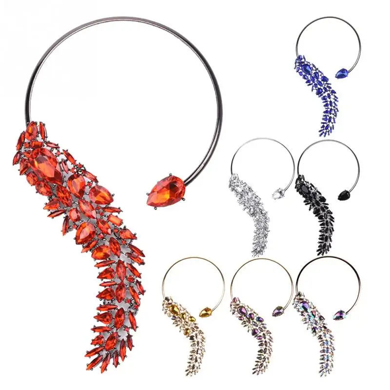

New Exaggerated Crystal Accessory Women Geometry Alloy Clavicle Collar Necklace