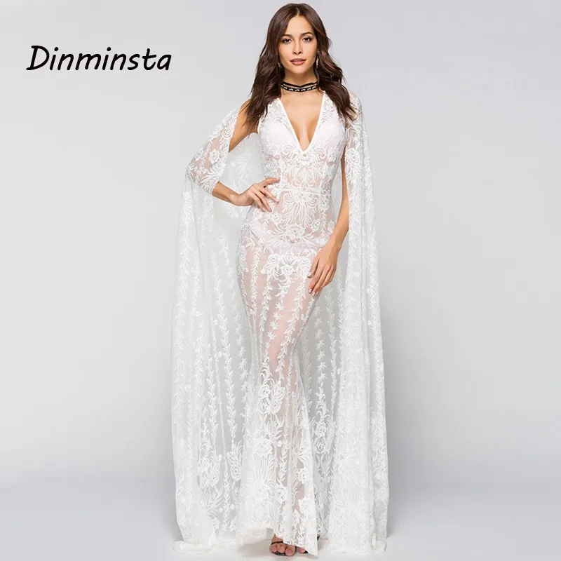 Винтажное белое кружевное платье Dinminsta с цветочным принтом комплект из 2