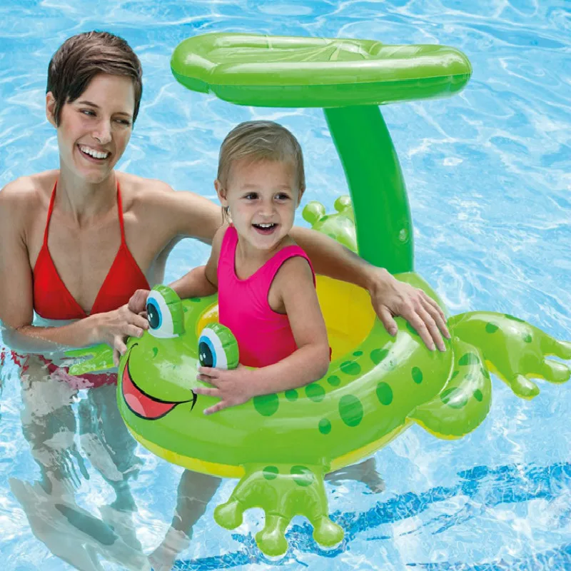 

Sun-protective Frog Sunshade Float Circle Baby Swim Circle Baby Float Swimming Circle Seat Inflatable Pool Float Pool Mattress