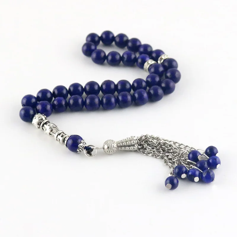 Оригинальные лазуритовые Синие Бусы 33 камни мусульманские четки tasbih ювелирные изделия Четки misbaha подарок