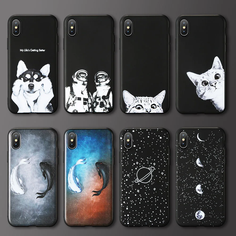 

KISSCASE Animal Patterned Case For iPhone 6 6S 7 8 Plus X XS Max Xr Soft TPU Back Case For iPhone X 7 8 6 6S 5 5S SE Cover Funda