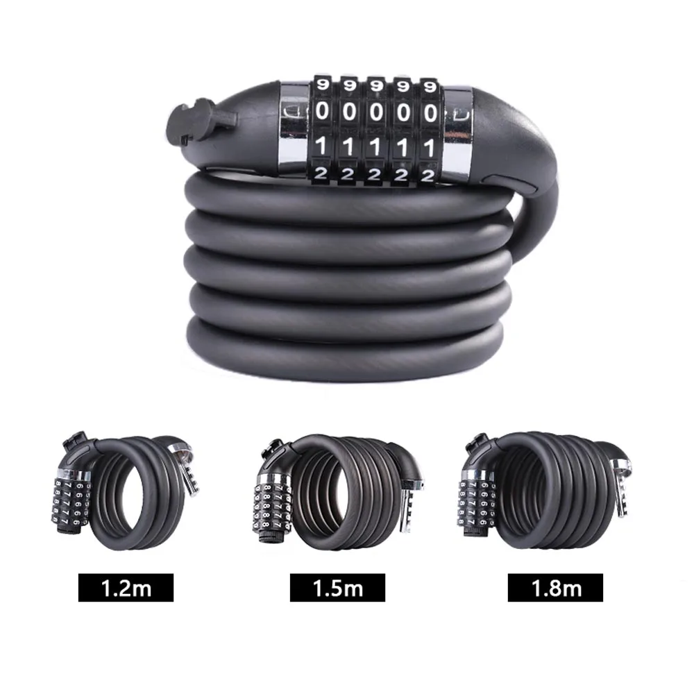 Bicycle Digit Lock MTB Bike Security Anti-theft Combination Lock Cable Lock