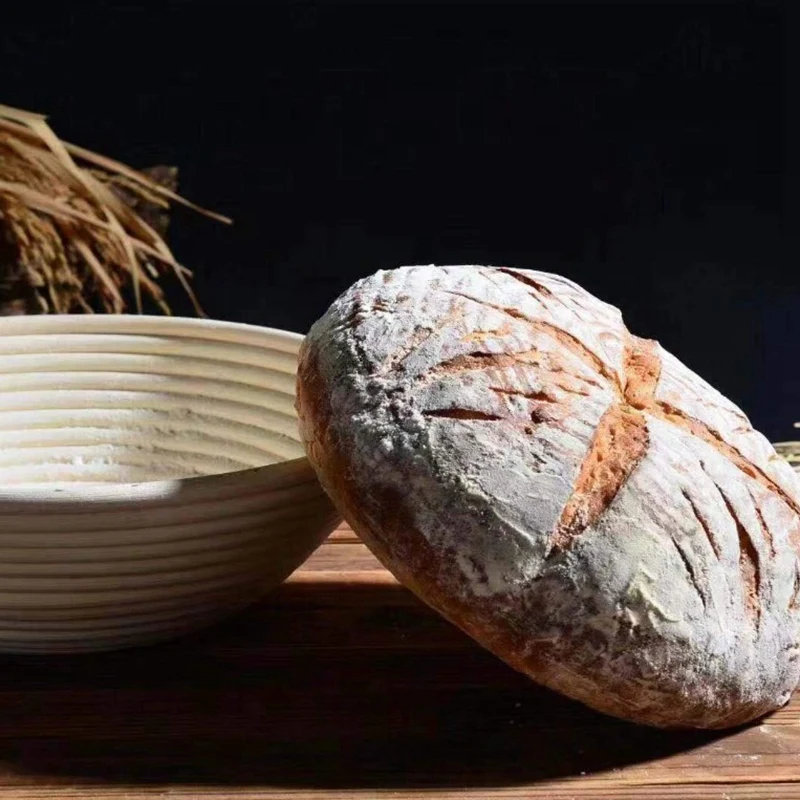 Круглая ротанговая корзинка для хлеба набор-Brot форма без отбеливания натуральный тростник набор для выпечки хлеба с тканевой подкладкой