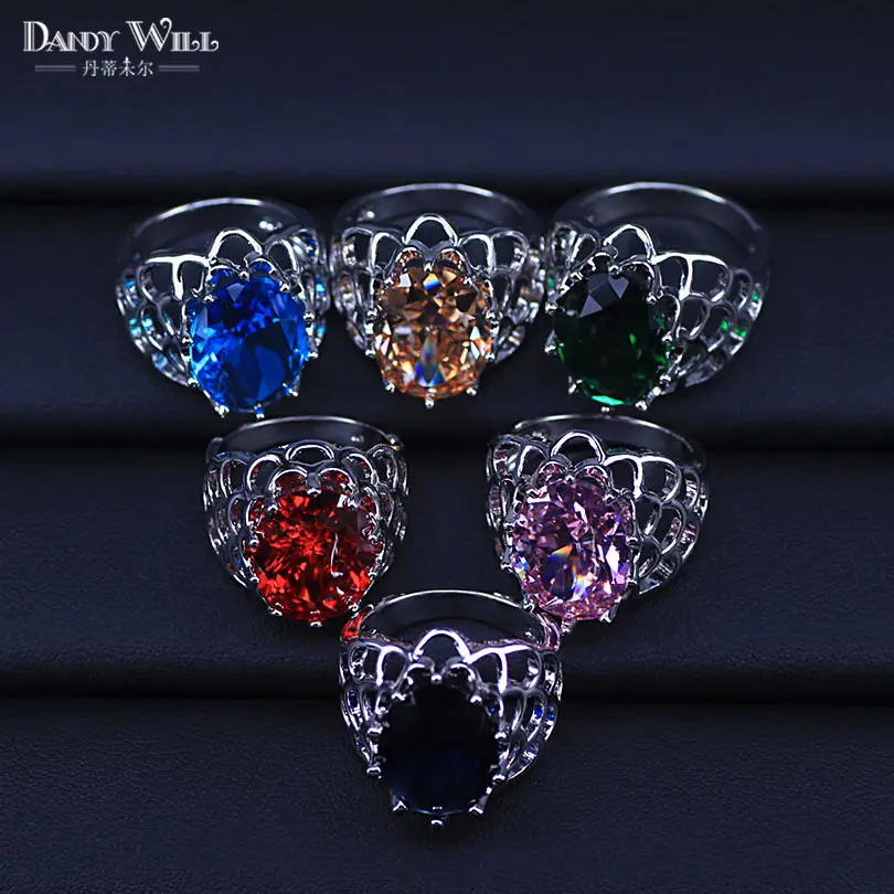 

Luxury 925 Sterling Silver Rings for Women Wedding Engagement Acessories Cubic Zirconia Jewelry Big Promotion