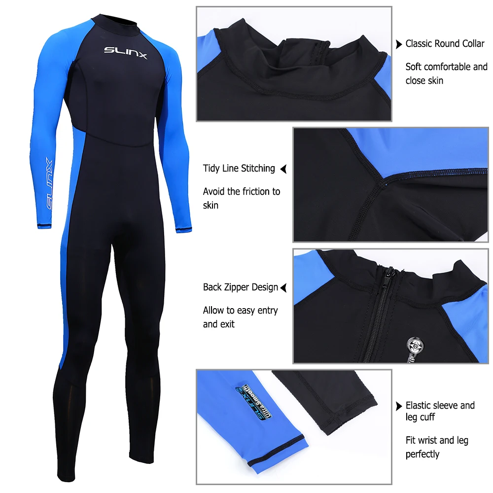 SLINX для всего тела для дайвинга, плавания, серфинга, подводной охоты, мокрого костюма с УФ-защитой для подводного плавания, сёрфинга, дайвинга, купальный костюм, гидрокостюм для мужчин