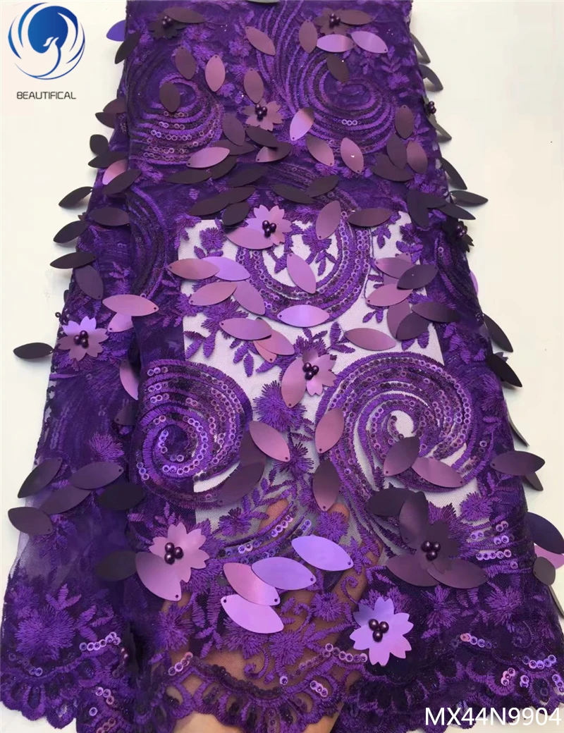 

Beautifical sequins tulle lace fabric purple lace fabric african glitter sequin lace fabric 5 yards best quality arrival MX44N99
