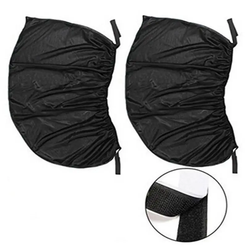 

2 PCS Car Windows Protective Film Curtain Universal Black Mesh Heat Insulated Sunblocking Side Window Sun Blocking Black