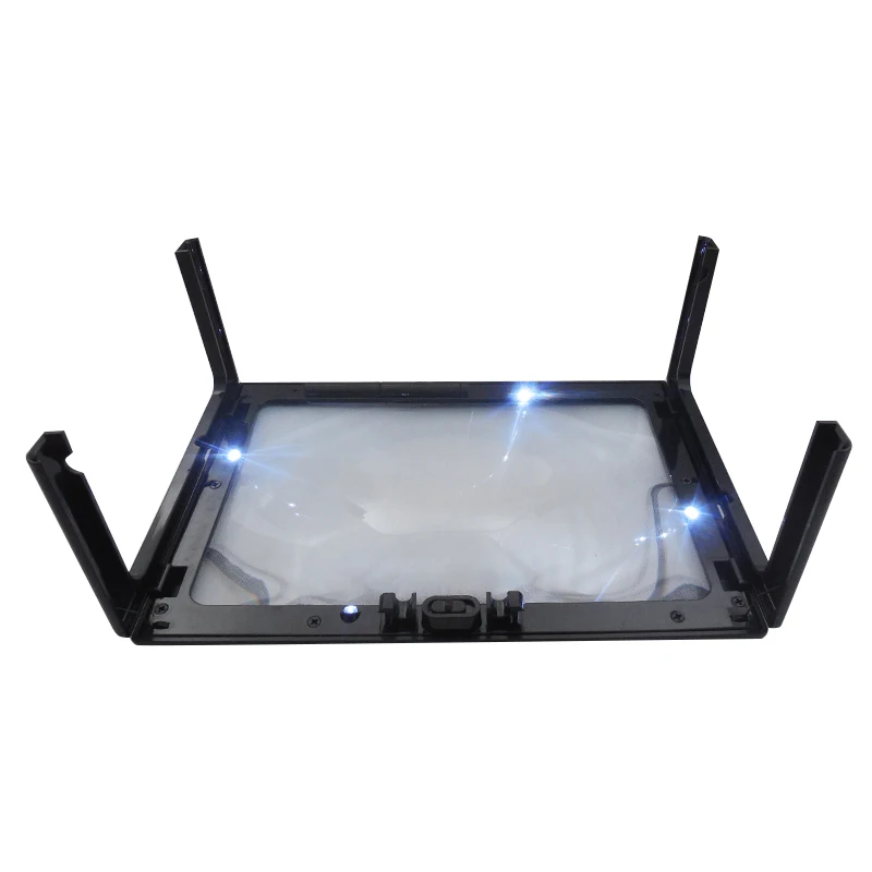 3X Hands Free A4 Size Desktop Reading Magnifier Illuminated Magnifying Glass with LED Lamps Lighting Necklace Elderly Low Vision