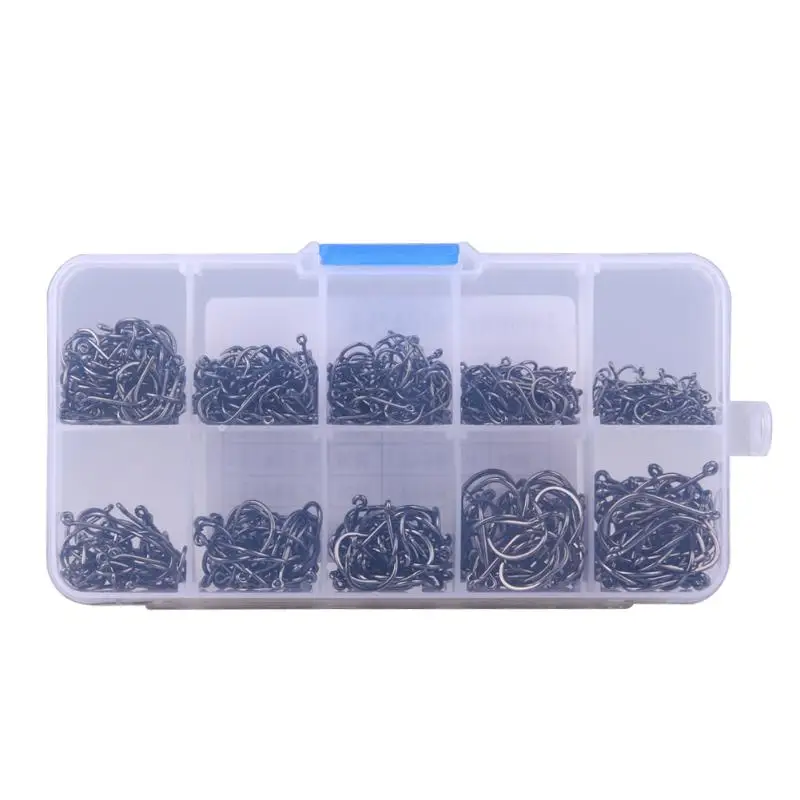 

200-600pcs/lots #3-#12 Fishing Hook Fishhooks Jig Hooks with Hole Fly Fishing Tackle Box Carbon Steel Drop Shipping Accessories