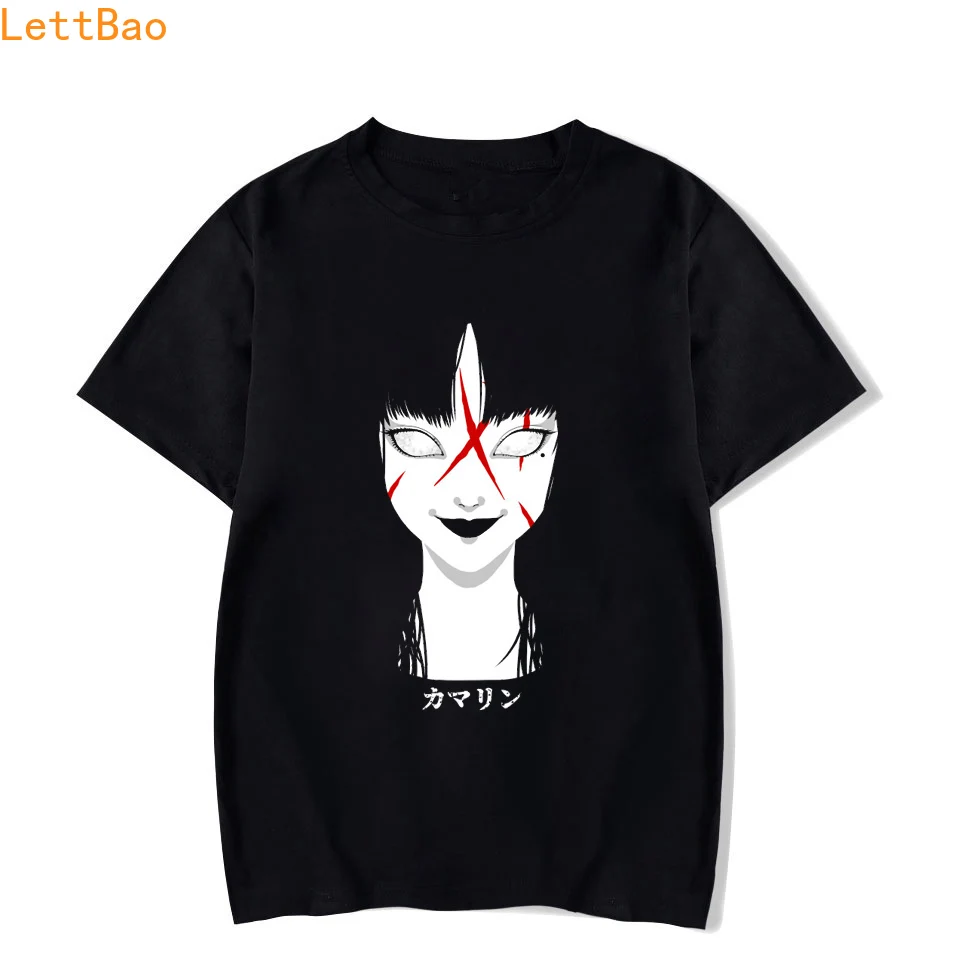 

men T-Shirt 2019 Fashion JUNJI ITO t shirt tomie horror manga Uzumaki anime evangelion akira shintaro kago cotton tshirt homme