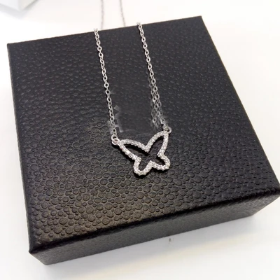 

925 Sterling Silver butterfly Necklaces & Pendants For Women Fashion Lady Festival Gift Sterling-silver-jewelry