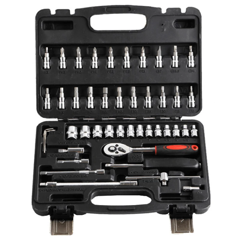 

46Pcs/Set Ratchet Wrench Set Kit Sleeve Spanner Socket Sets For Car Motorcycle Bicycle Hand Tools Combination Bit Repair Tools