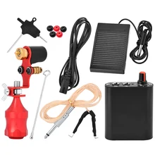 Фирма atomus Красный татуировки ручка машины комплект Полный комплект татуировки черный Питание ручки Body Art Набор инструментов татуировки татуаж