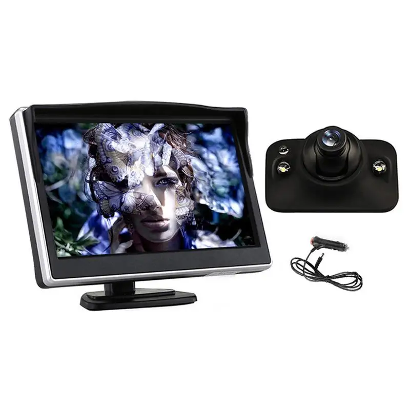 

Universal 5-inch Car Side View Imaging System Mini LED Sensing Car Side View Camera CCD High Definition Rear Front Side View Bac