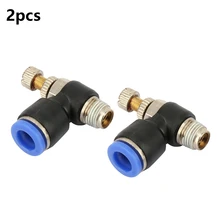 2 шт. трубка регулятор скорости потока воздуха Труба Пневматический фитинг регулятор клапан 4 размера SL8-01 до 04 T Форма клапана