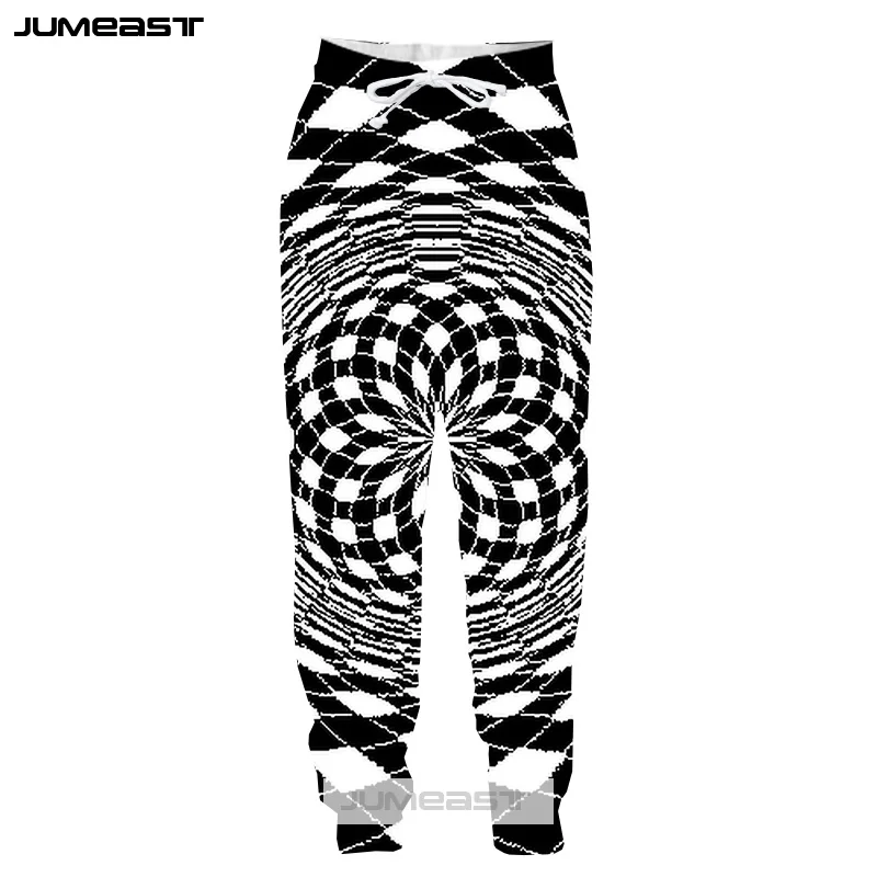 Jumeast Новое поступление 3D принт Вертиго дизайн мужские/женские брюки