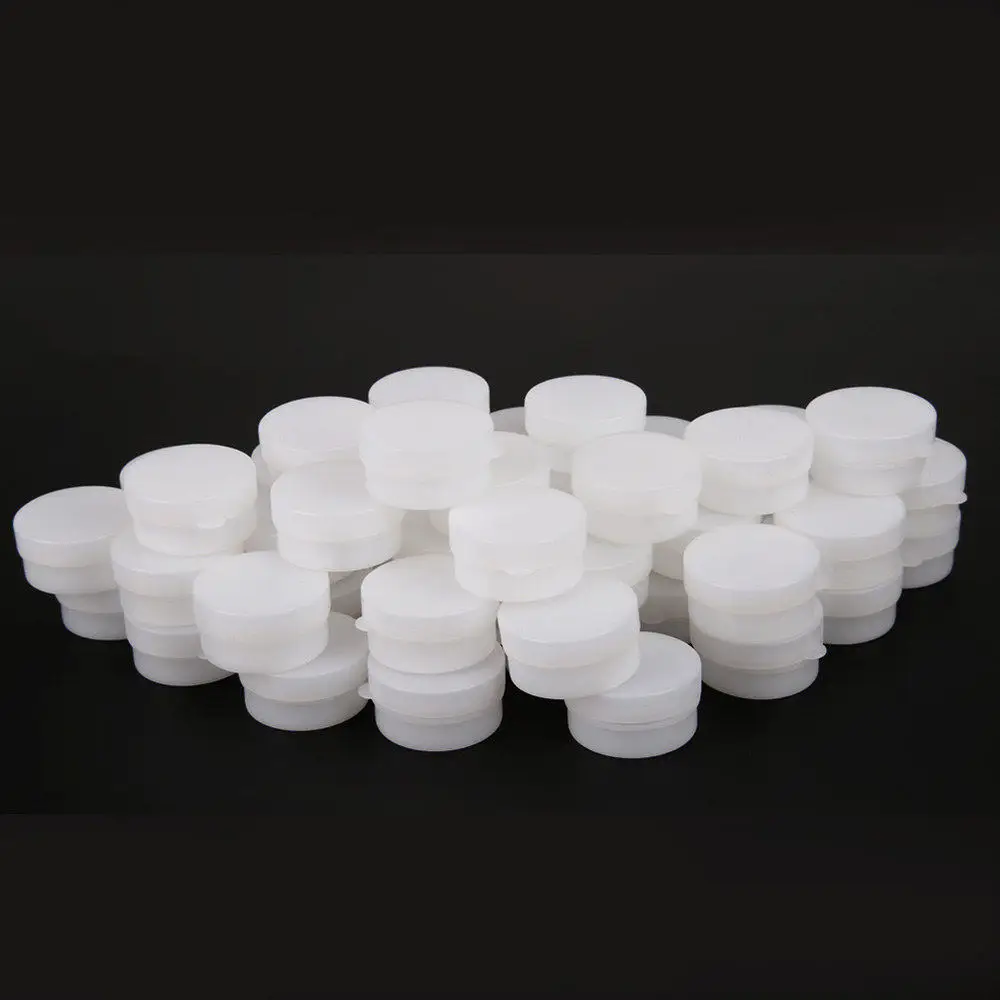 

Portable 50pcs 5g/10g Mini Refillable Bottles Cosmetic Empty Cosmetic Jar Pot Eyeshadow Face Cream Container Refillable Box
