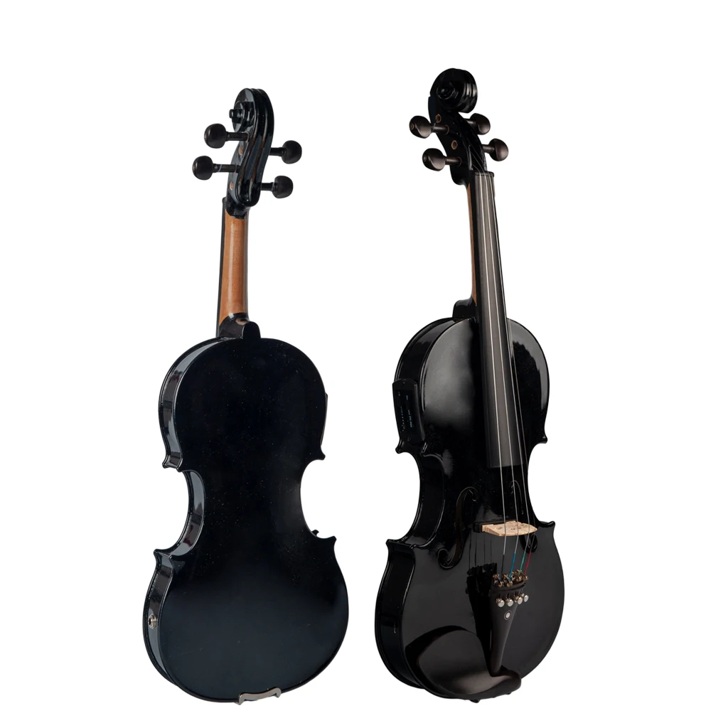 

4/4 Full Size Violin Fiddle Acoustic Violin Solid Wood Body Ebony Accessories High Quality Black Acoustic Violin