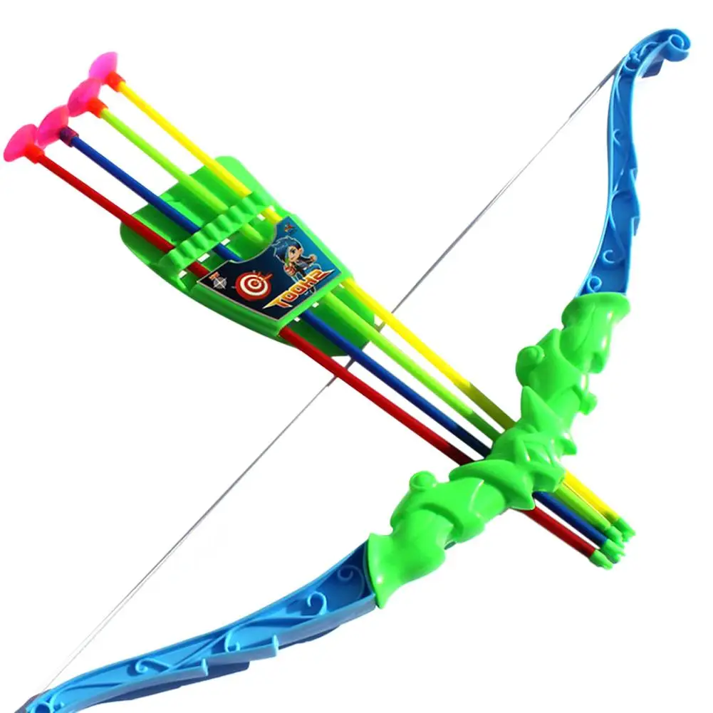

21 Inch Outdoor Shooting Toys For Children Simulation Plastic Bow +4PCS Arrow Toy Kids Baby Safety Soft EVA Arrow