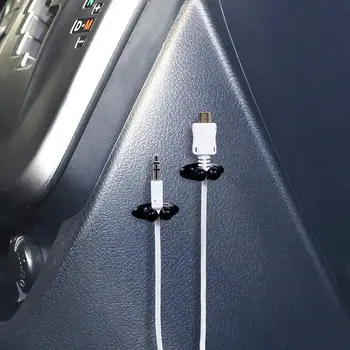 

8Pcs Car Wire Cable Holder Multifunctional Tie Clip Fixer Organizer Car Charger Line Clasp DVR Headphone Cable Clip