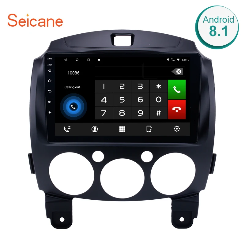 Excellent Seicane 9" 2 din Android Radio GPS Navigation for 2007-2014 MAZDA 2 Jinxiang DE Third generation with Bluetooth WIFI support DVR 0