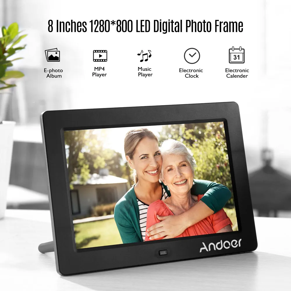 Andoer цифровая фоторамка 8 дюймов IPS LED 1280*800 высокое разрешение