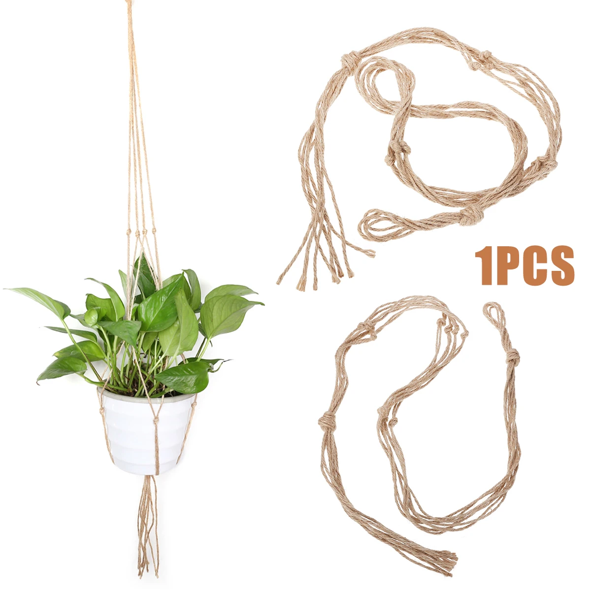 

1pcs Mayitr Handcrafted Braided Plant Hanger Pot Hanging Macrame Twine Vase Basket Pot Holder Garden Flower Pots Supplies
