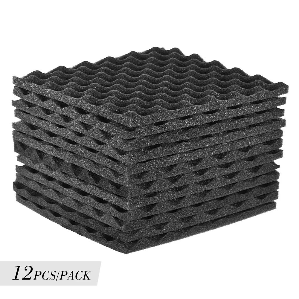 

12 Pack Sound Treatment Studio Room Acoustic Foams Panels Sound Insulation Foam 30 * 30cm/ 12 * 12in Soundproofing Foam