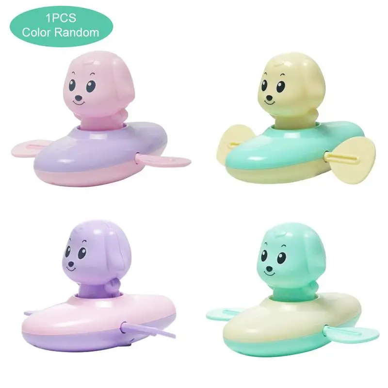 

Baby Bath Toys Innovative Clockwork Puppy Rowing Boat Cute Cartoon Animal Rowing Bathing Water Toy for Children