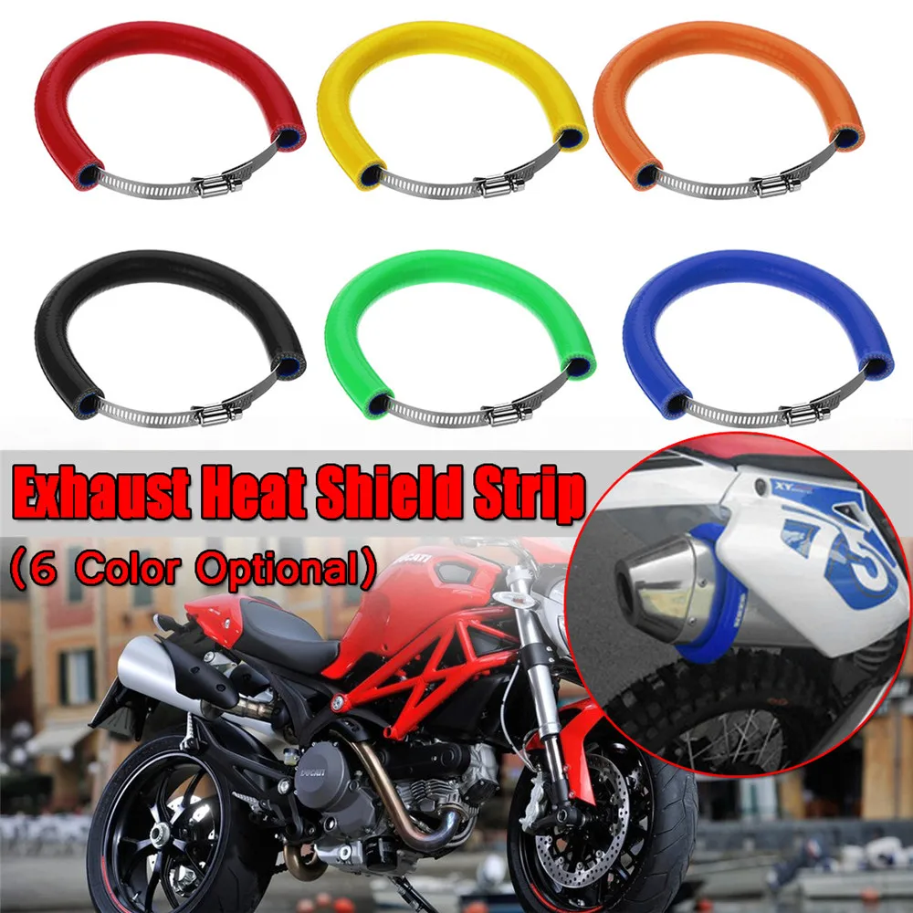 

Universal Motorcycle Exhaust Muffler Protector Slider Crash Silencer Cover Heat Shield Cover Strip Ring Muffler Strip Silicon