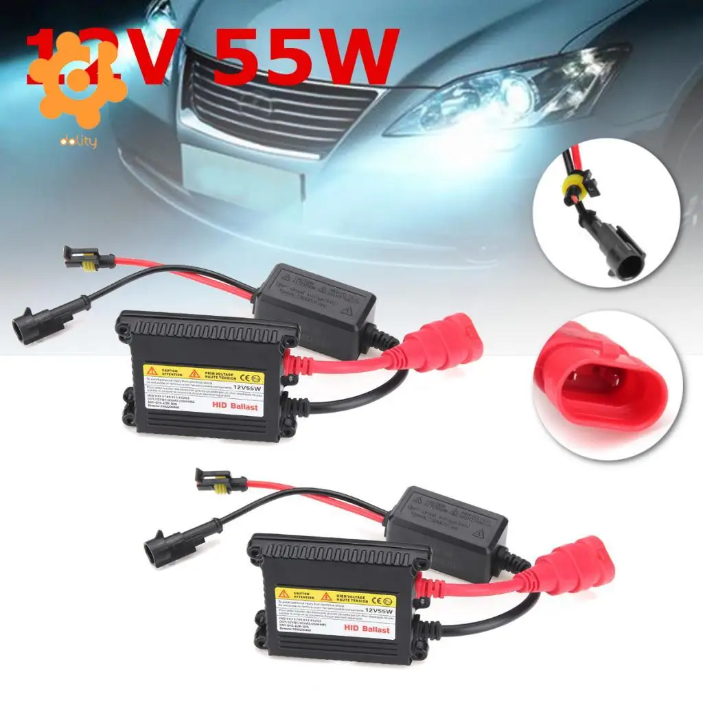 2 Pieces Car 12V 55W Digital HID Ballasts Replacements DC Waterproofin