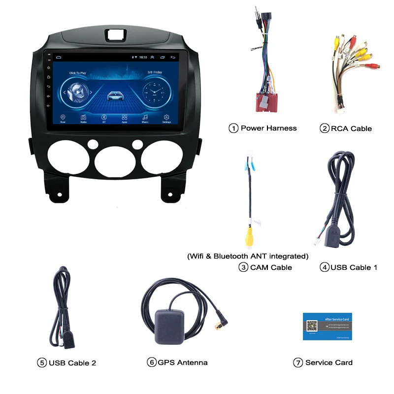 Flash Deal Android 8.1 Car dvd 9 inch For MAZDA 2/Jinxiang/DE/Third generation 2007-2014 GPS Navigation Multimedia Player support wifi 1