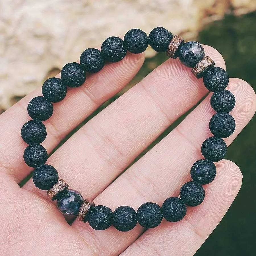 

Explosion Models Natural Moonstone Beads Tibetan Buddhism Bracelet Chakra Men's Lava Rock Bracelet Men's Bracelet Jewelry Gift