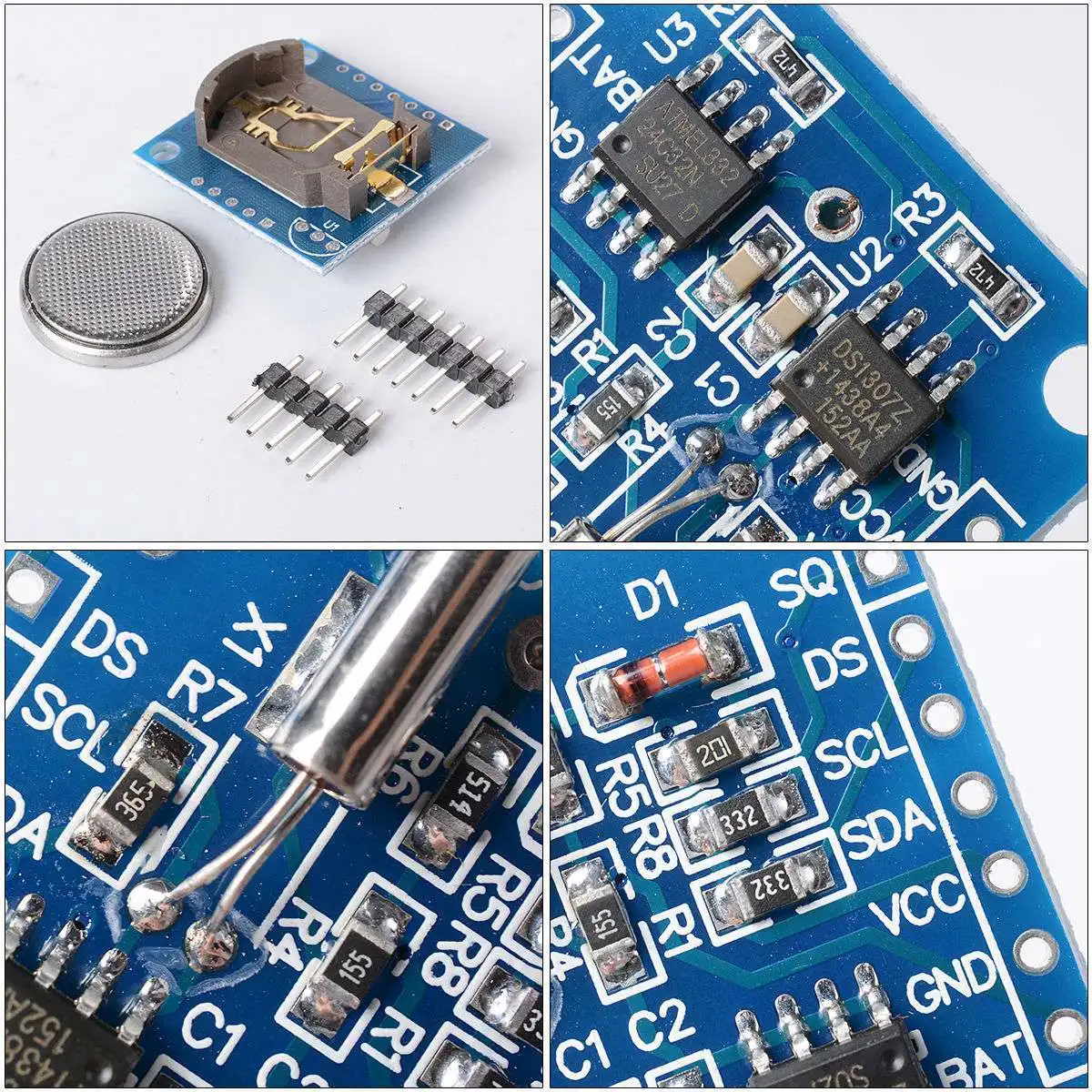 5 шт. I2C Tiny RTC DS1307 модуль часов в реальном времени AT24C32 плата для Arduino TE187 PC +
