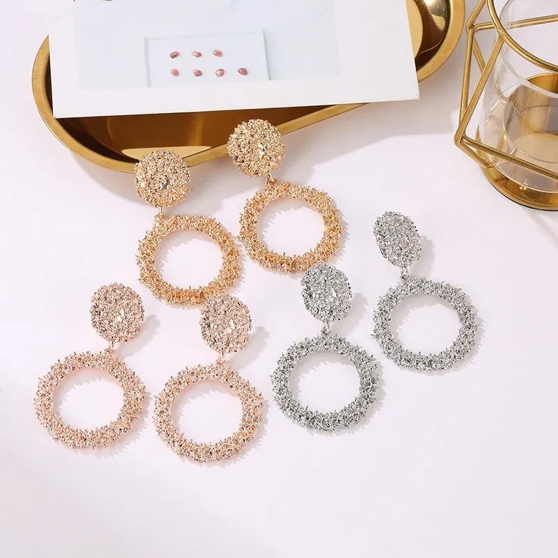 

New Fashion Female Gold/Silver/Rose Gold Party Earrings Women Round Wedding Jewelry