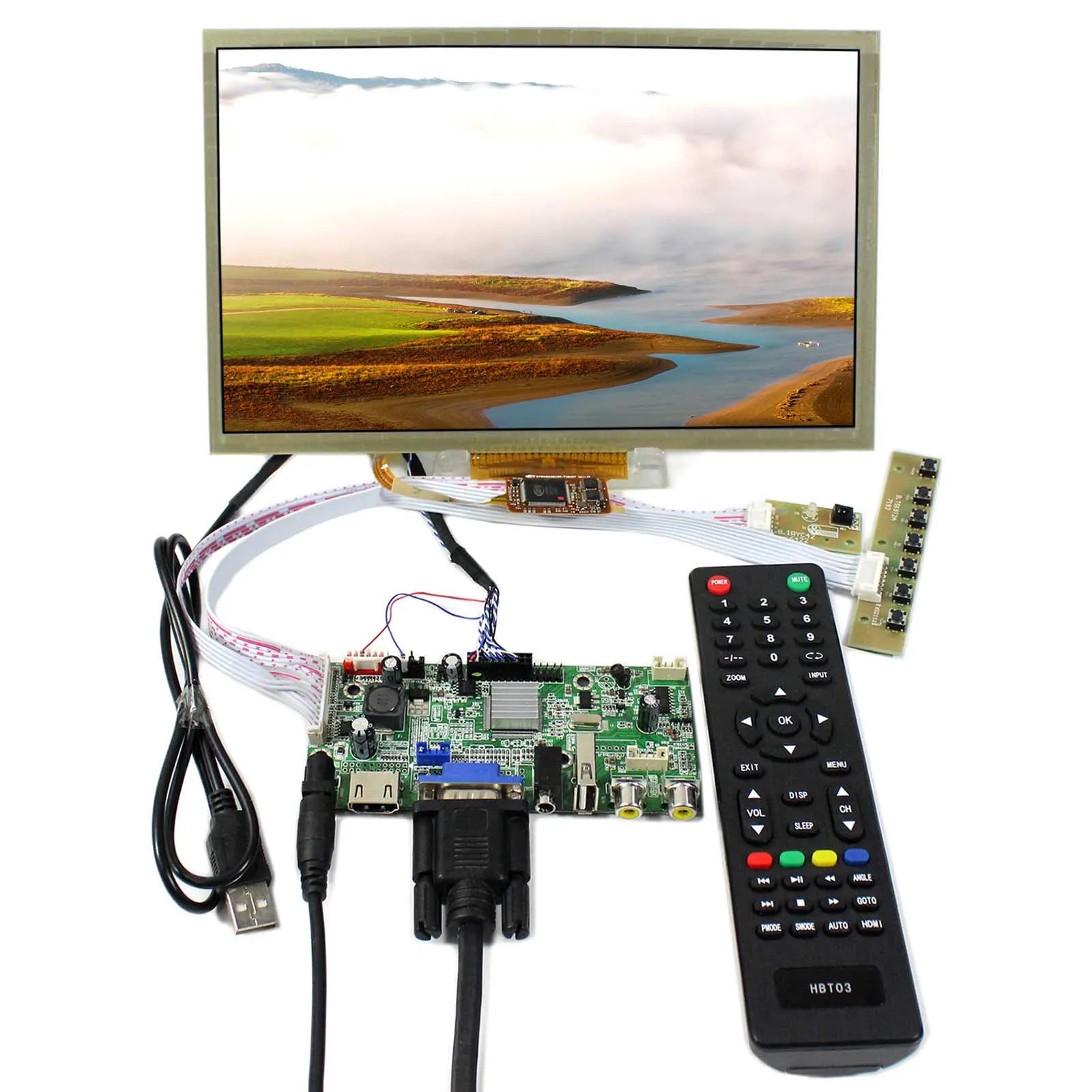 

10.2inch 1024x600 Capacitive Touch Panel LCD Screen HSD100IFW1 CLAA102NA0ACW HDMI+VGA+AV+USB LCD Controller Board