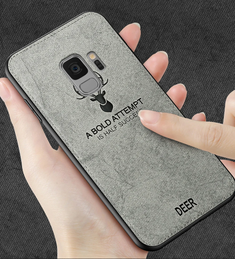 

For Samsung S8 S9 Colored Fabric Deer Cloth Matte Case Cover For Samsung Galaxy S6 Edge S7 Plus Note 8 9 A9 A8 Star 2018 A8S A6S