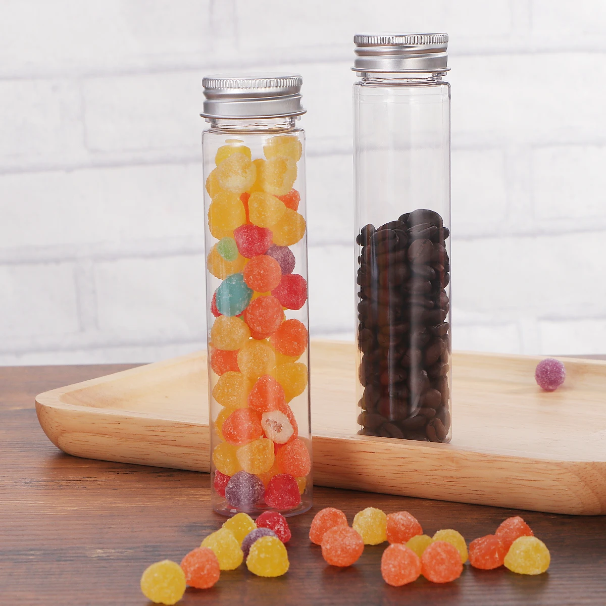 

15PCS Test Tubes 110ml Practical Flat-Bottomed Plastic Clear Liquid Containers Lotion Containers Screw Caps For Daily