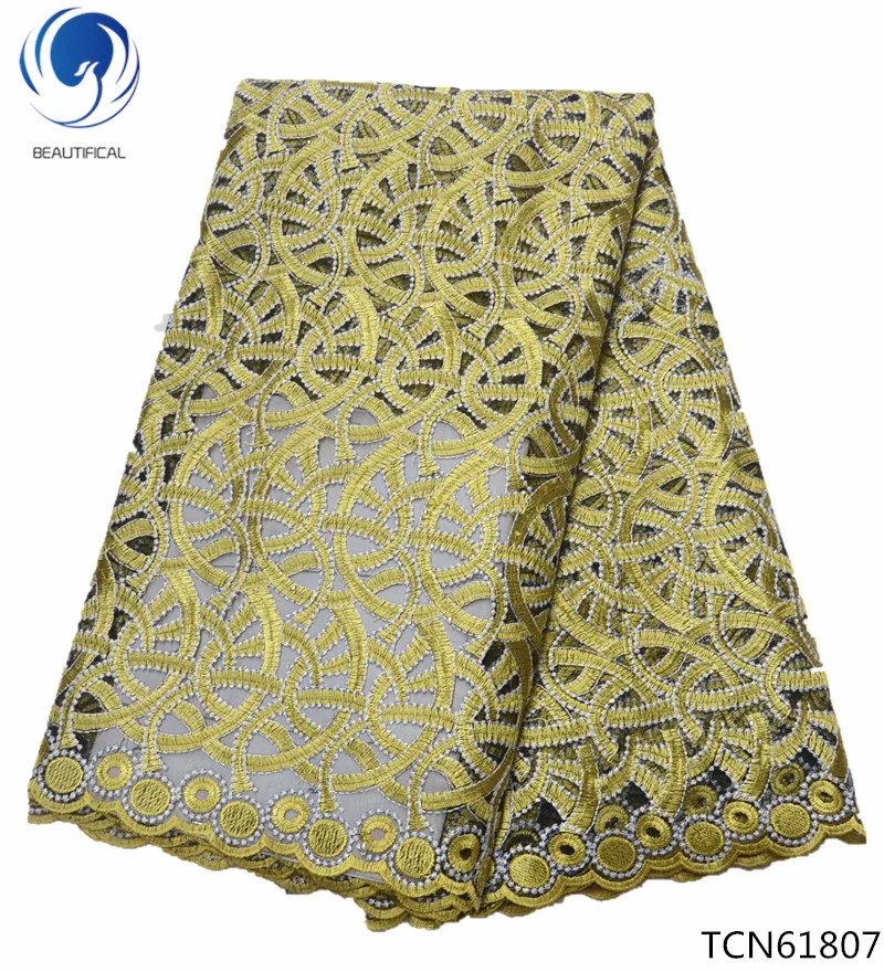 

BEAUTIFICAL nigerian lace fabric ankara lace fabric 2018 cheap lace fabric women clothing 5yards/lot wholesale Guangzhou TCN618