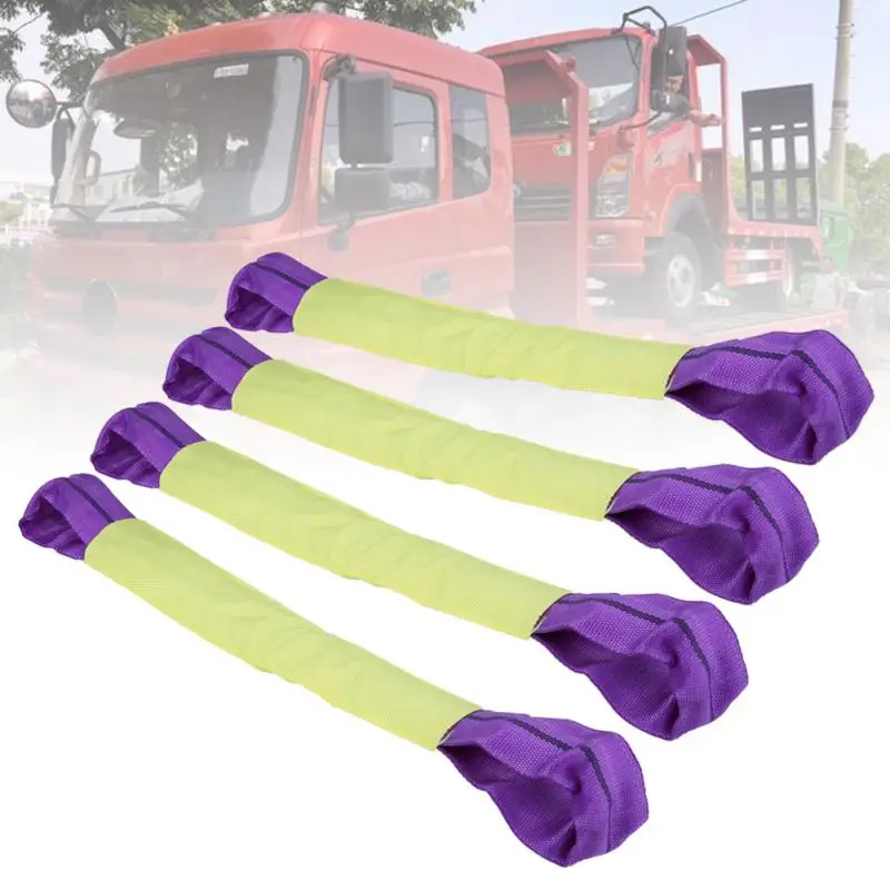 

4pcs Recovery Alloy Wheel Securing Link Straps Trailer Transporter x 4 Yellow/Purple Car Accessories Connection tool