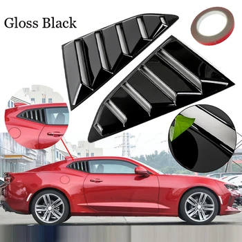 

39.5*25.8cm 1 pair Gloss Black PP Rear Side Vents Window Louver Car Scoop Cover For Chevy Camaro 2016 - 2018 Automobiles Trim