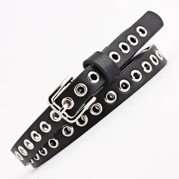 

New Hot Sale Rivet Belt Trendy And All-matching Artificial Leather Belt Thin Waistband Decorative Waist Belt Free Size