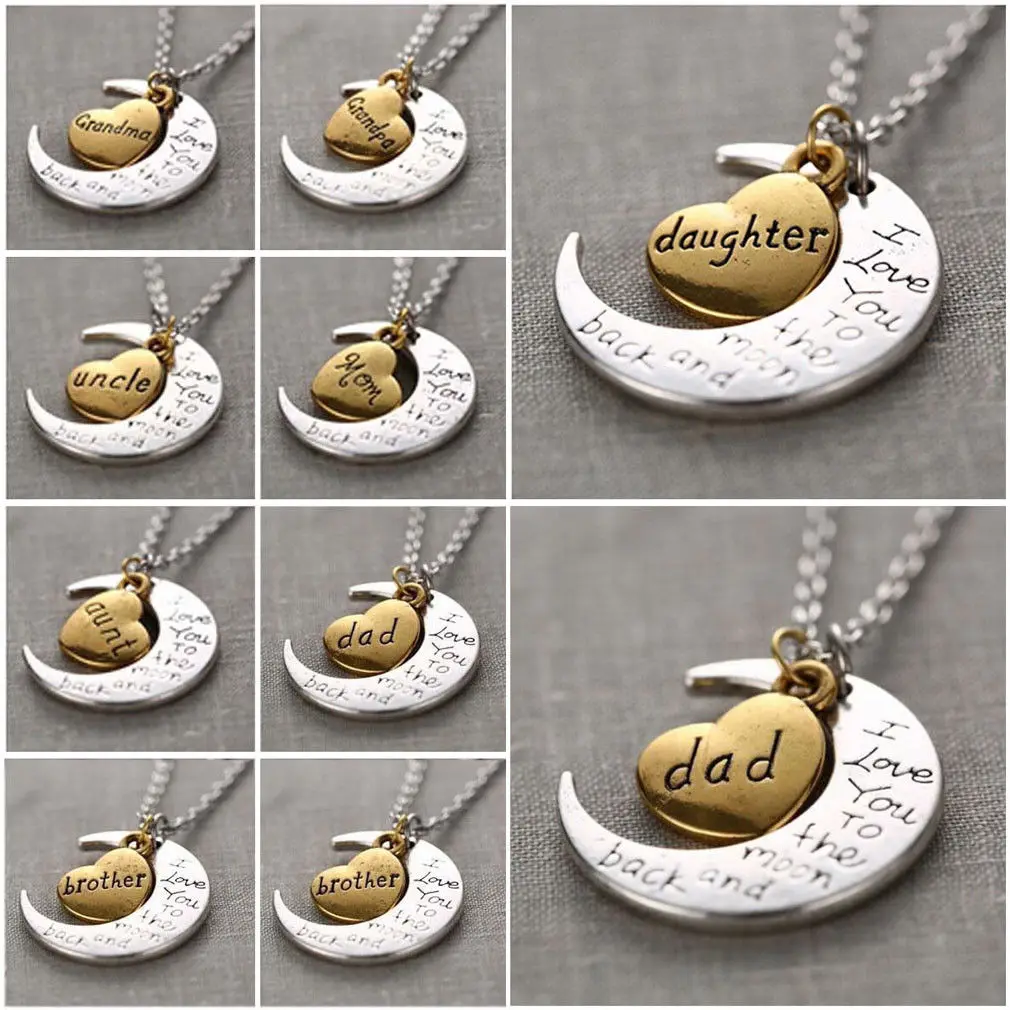 

Choker Moon Heart Charm Necklace Pendant Retro Hippy Tibetan Silver Fashion Jewellery Gift Grandpa Parents Festival Gifts