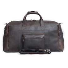 Винтажная мужская дорожная сумка Crazy horse из кожи, большая сумка для ручной клади, натуральная кожа, мужская спортивная сумка, сумка для путешествий