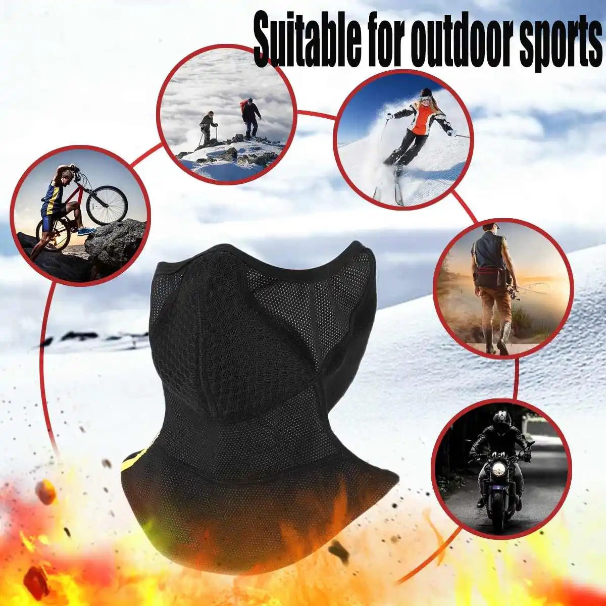 

Motorcycle Face Mask Scarf Winter Thermal Fleece Ski Mask Cycling Snowboard Windproof Motorcycle Mask Moto Neckerchief
